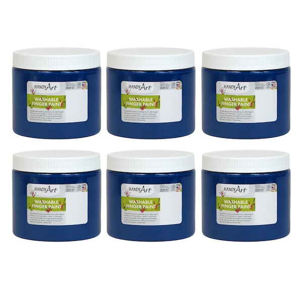 Handy Art Washable Finger Paint, Blue, 16 oz., PK6 241-030 - main